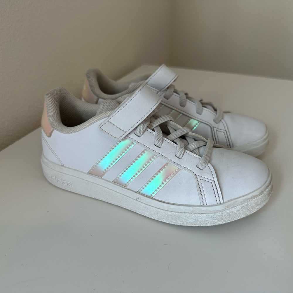 Adidas Kids White Sneakers with Light-Up Stripes